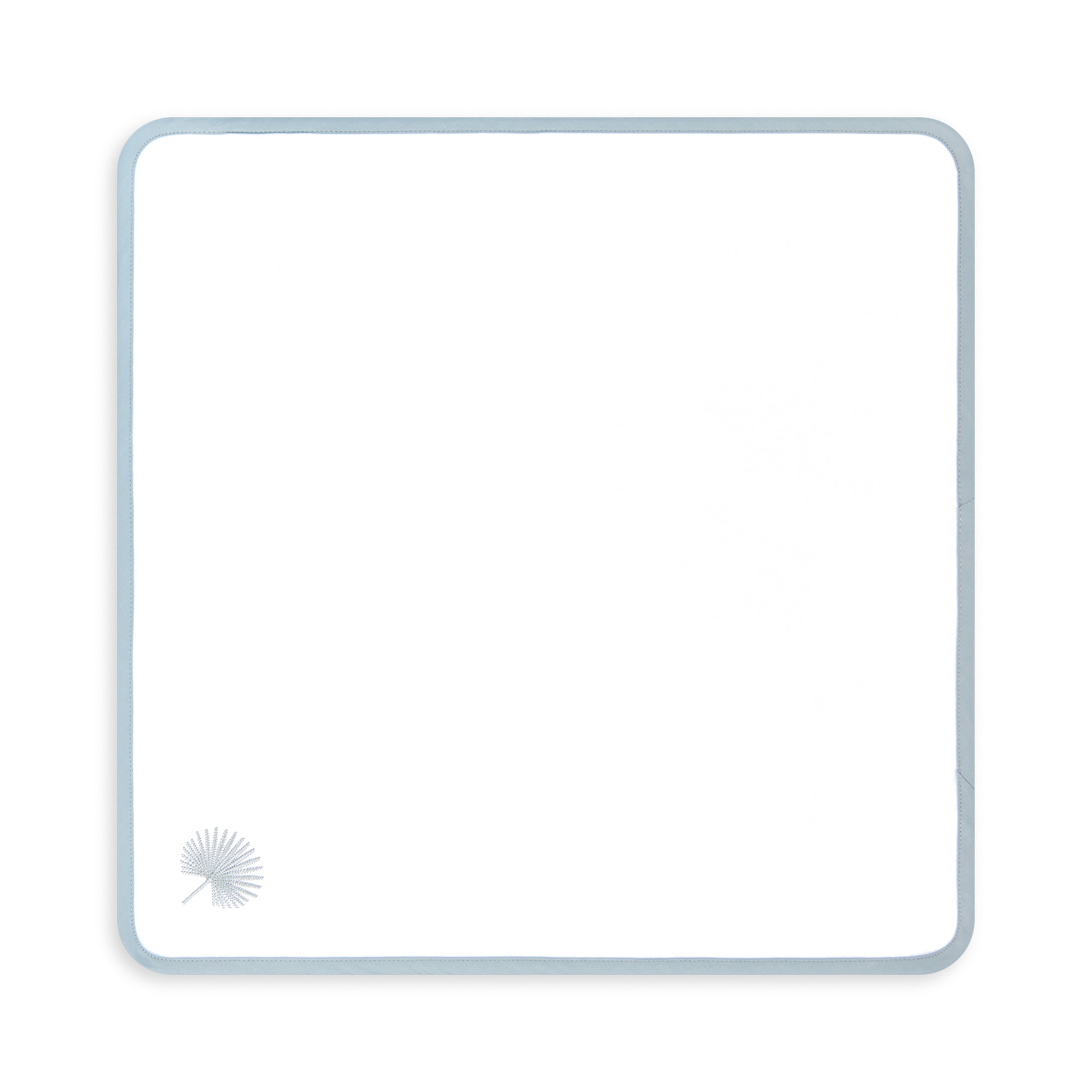 Coastal Napkin, Embroidered Palm Leaf, Baby Blue, 20&quot;x20&quot;