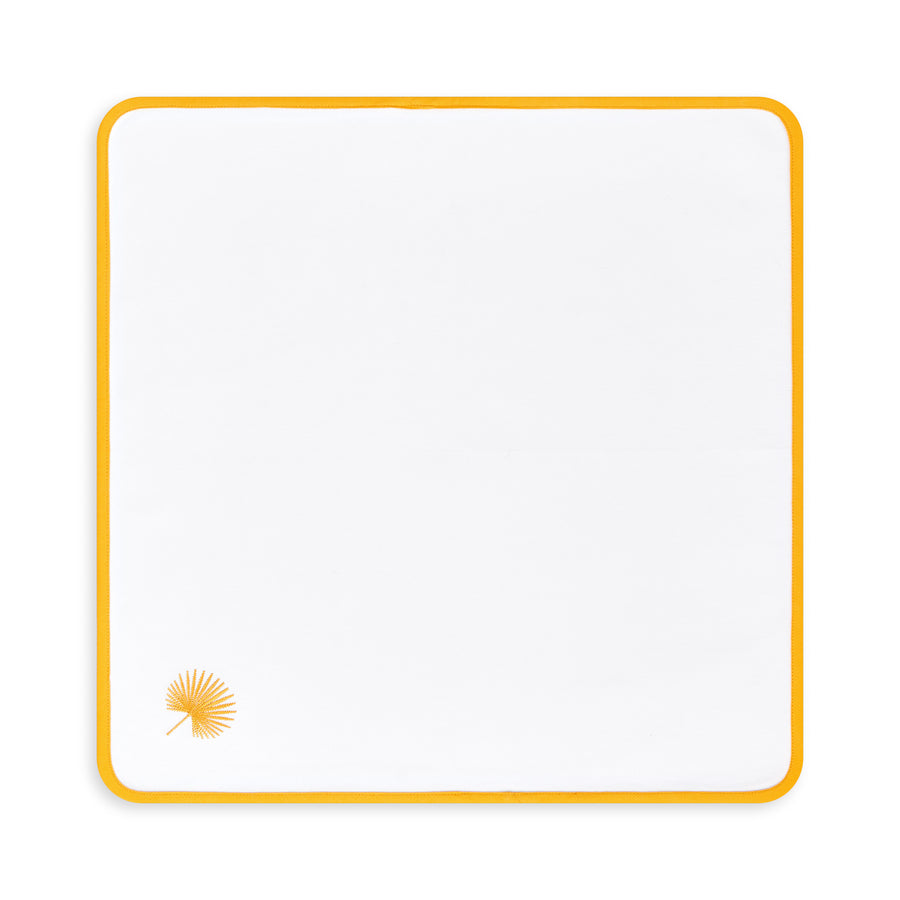 Coastal Napkin, Embroidered Palm Leaf, Yellow, 20