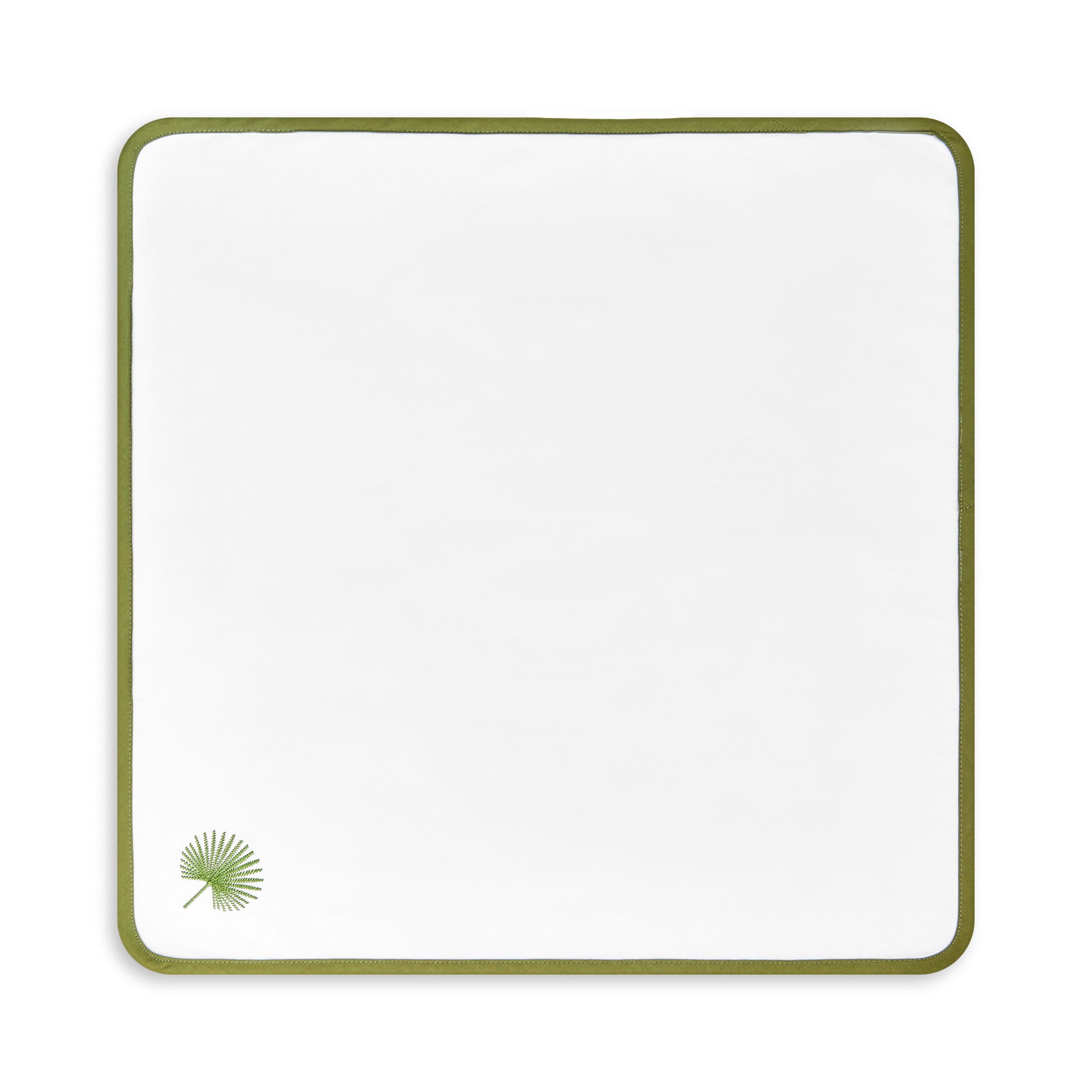 Coastal Napkin, Embroidered Palm Leaf, Green, 20&quot;x20&quot;