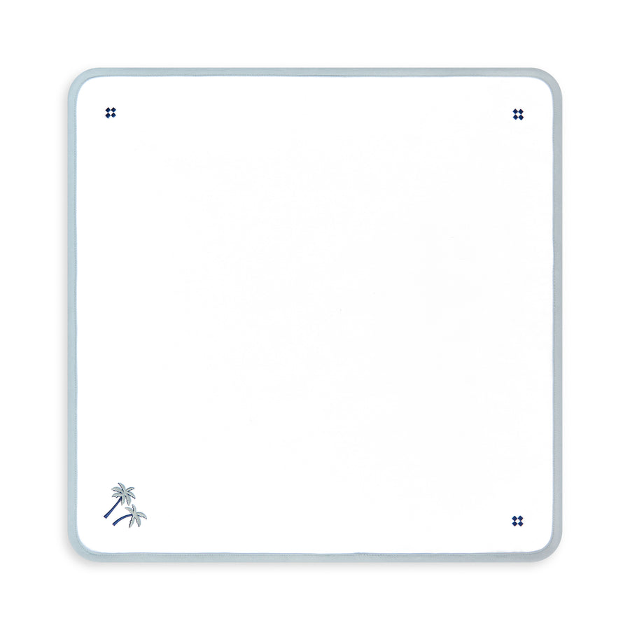 Coastal Napkin, Embroidered Palm Tree, Baby Blue, 20