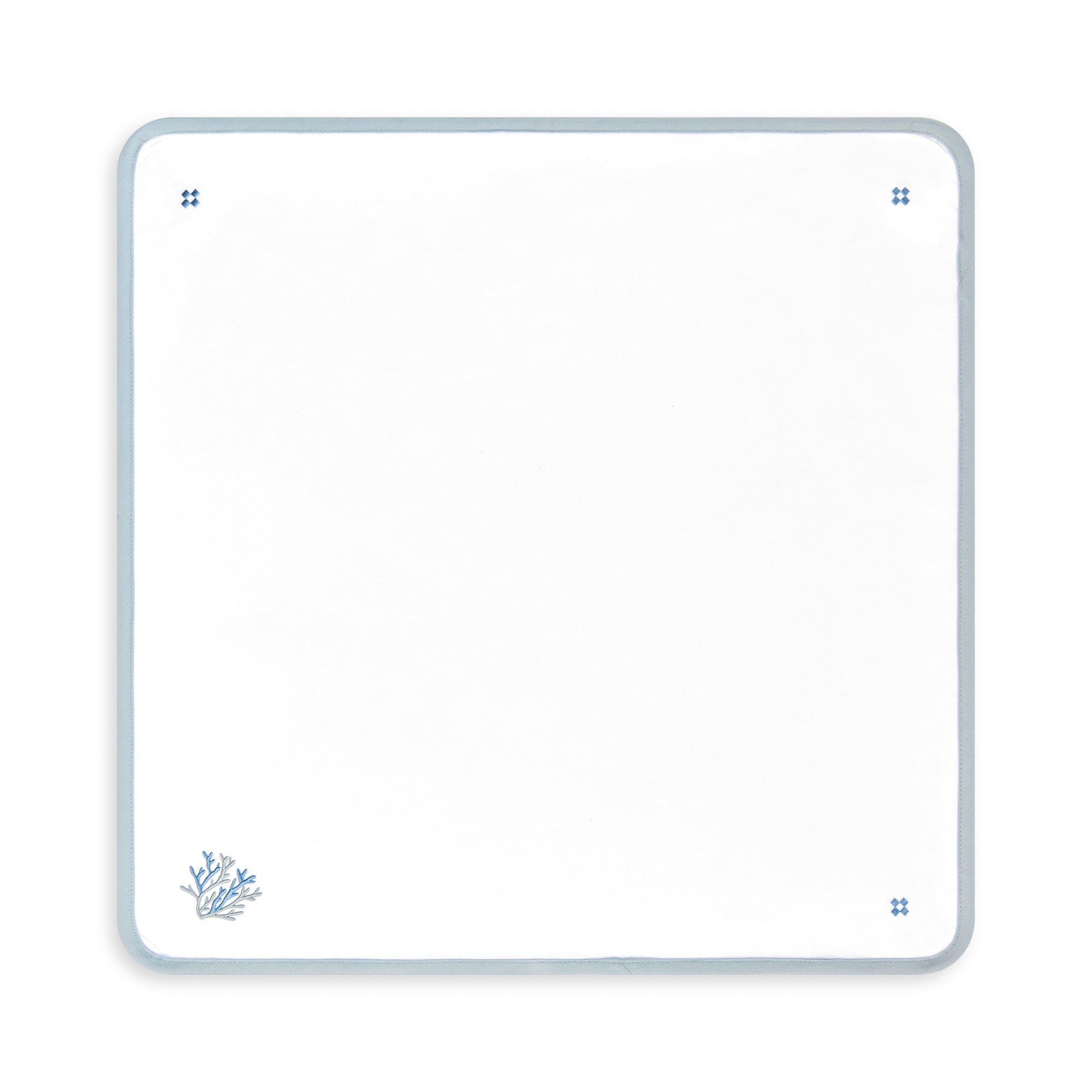 Coastal Napkin, Embroidered Coral, Baby Blue, 20&quot;x20&quot;