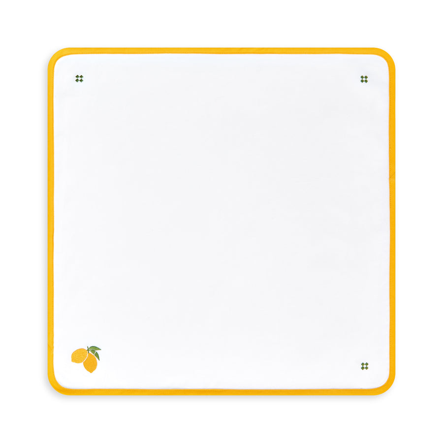 Coastal Napkin, Embroidered Lemons, Yellow, 20