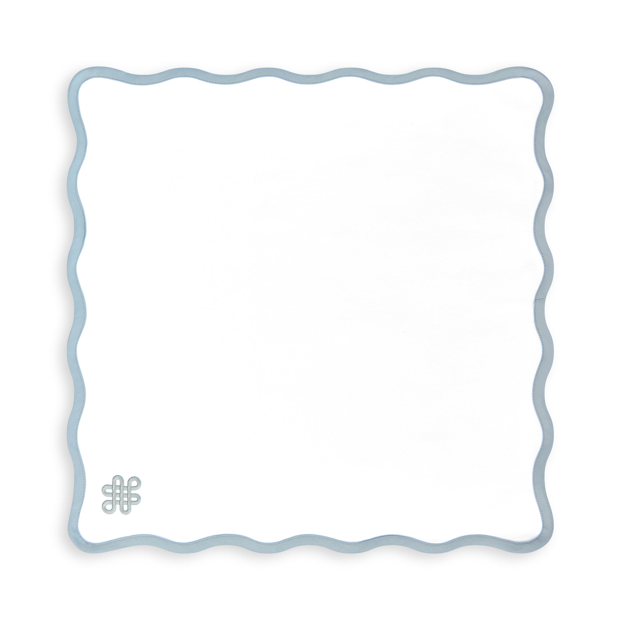Coastal Napkin, Embroidered Endless Knot, Baby Blue, 20&quot;x20&quot;