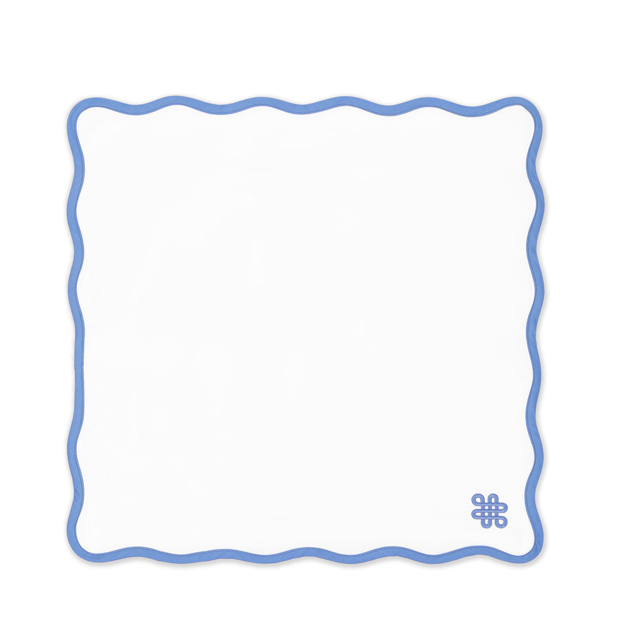 Coastal Napkin, Embroidered Endless Knot, Cornflower Blue, 20