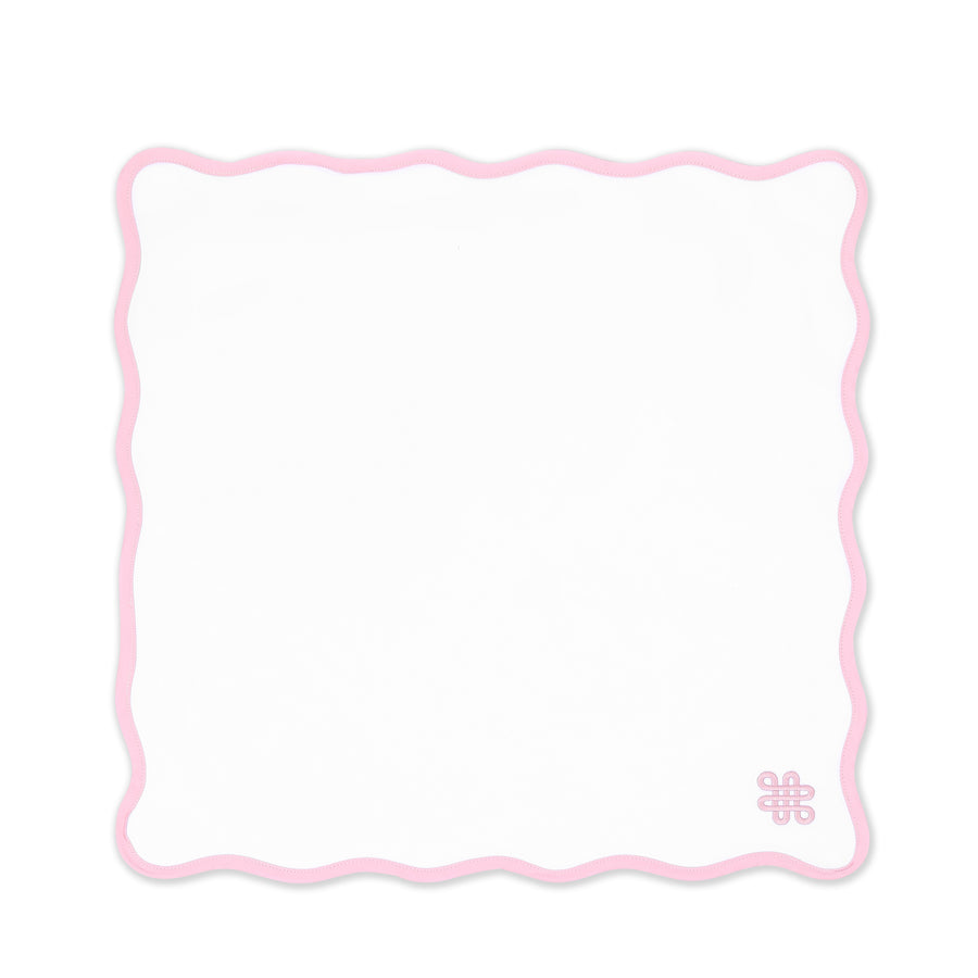 Coastal Napkin, Embroidered Endless Knot, Blush Pink, 20