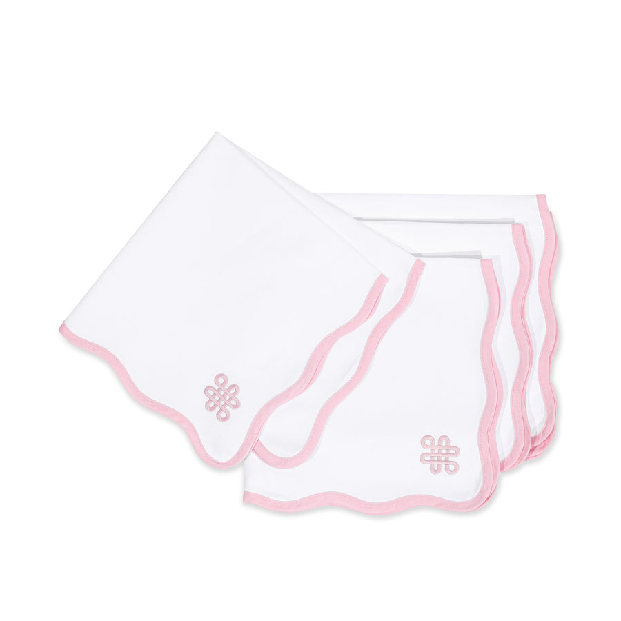 Coastal Napkin, Embroidered Endless Knot, Blush Pink, 20