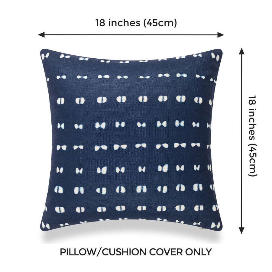 Indigo Mud Cloth Pillow Cover, Shibori Inspired Print A, 18